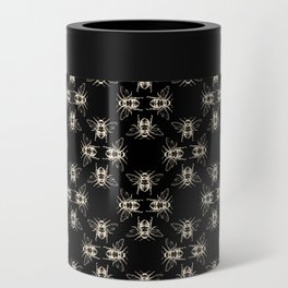 Nature Honey Bees Bumble Bee Pattern Black Beige Can Cooler