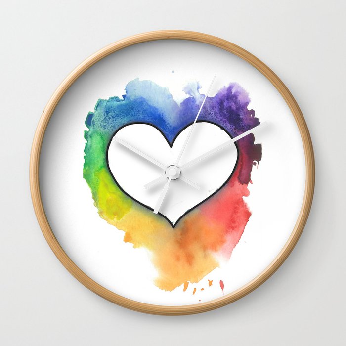 Rainbow Love Wall Clock