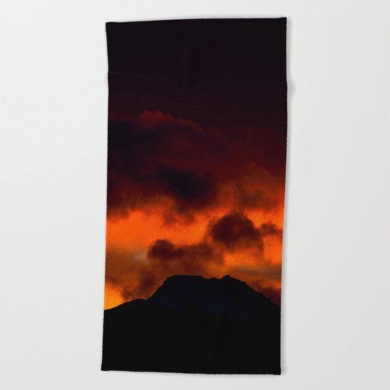 Fire Red Sunrise Beach Towel
