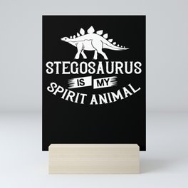 Stegosaurus Dinosaur Fossil Skull Skeleton Mini Art Print