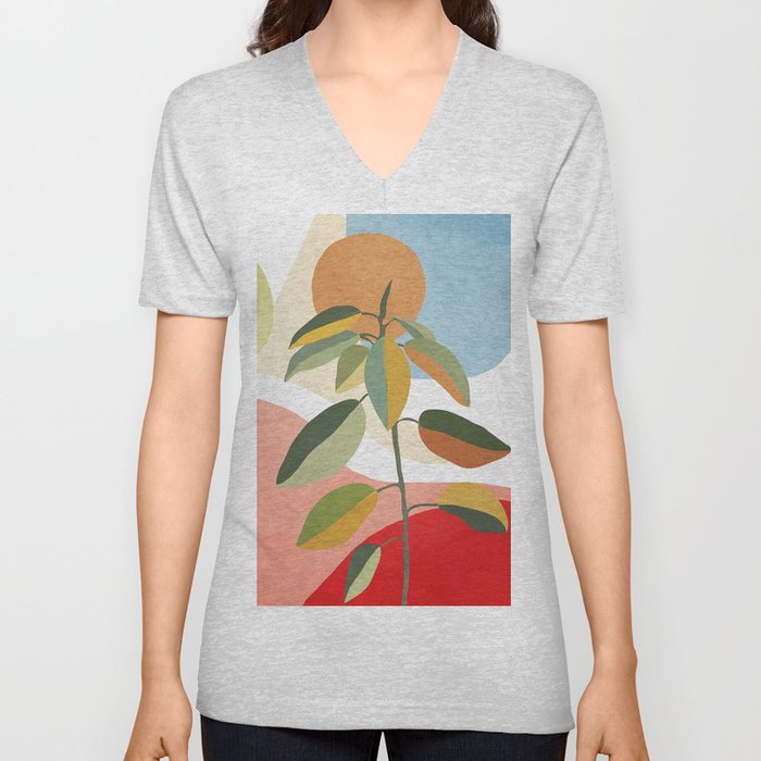 Colorful Branching Out 33 V Neck T Shirt
