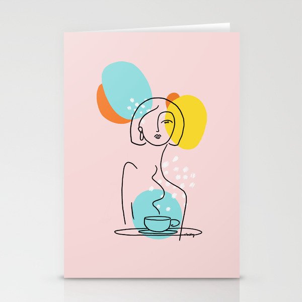 Coffee at La Fontaine de Belleville Stationery Cards