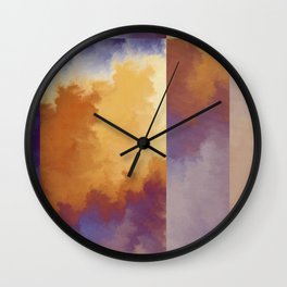 Shades of Autumn Orange And Blue Fractal Wall Clock