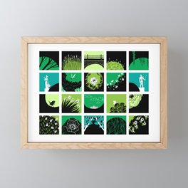 In the Gardens Framed Mini Art Print | Castle Grounds, Collage, Drawing, Adventure, Gardening, Nature, Digital, Garden, Wildlife, Illustration 