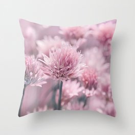 Allium pink 0146 Throw Pillow