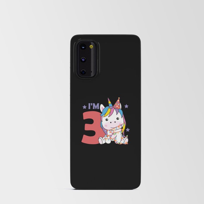 Unicorn For The Third Birthday Children 3 Years Android Card Case