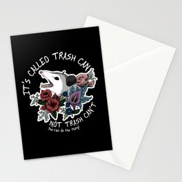 Possum with flowers - It's called trash can not trash can't Stationery Card