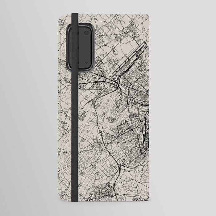 Geneva - Switzerland - Black and White City Map - Aesthetic Android Wallet Case