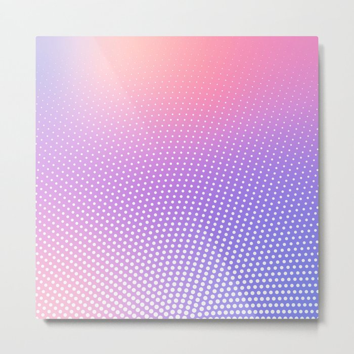 Pastel Holographic Ombre Wave Pattern Metal Print