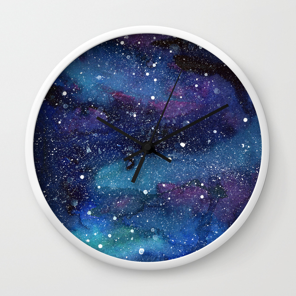 Galaxy Space Painting Stars Cosmic Universe Nebula Art Wall Clock