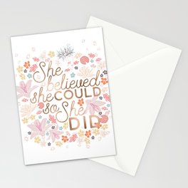 She Believed She Could So She Did Stationery Card