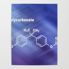Polycarbonate PC, Structural chemical formula Poster