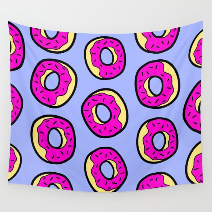Pink Donut Wall Tapestry