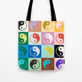 Checkered Yin Yang Pattern (Color Block Version) Tote Bag