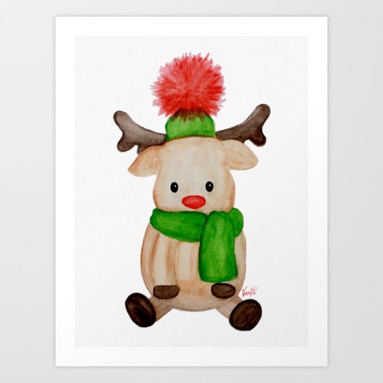 Winter Reindeer Art Print