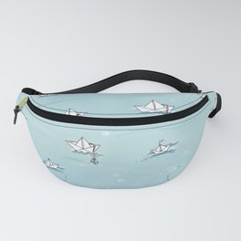 Paper boats trip Fanny Pack