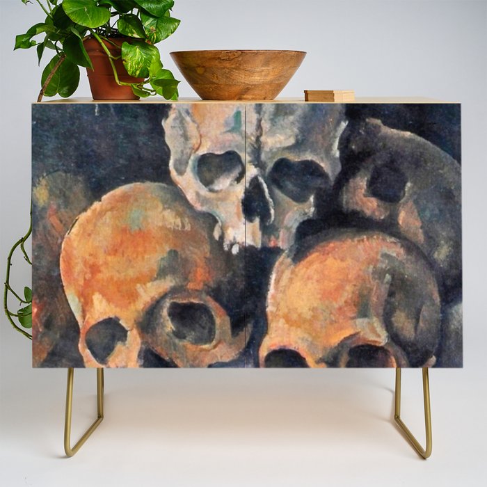 Still life with Skulls by Cezanne. Vintage art work digitally enhanced by WatermarkNZ Press Credenza