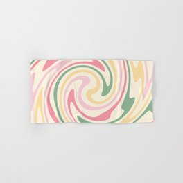 70s retro swirl romantic pastel abstract Hand & Bath Towel