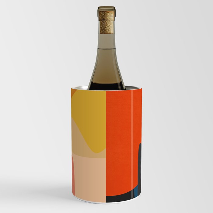 Modern abstract design colorful Mid-Century style smooth shapes Wine Chiller