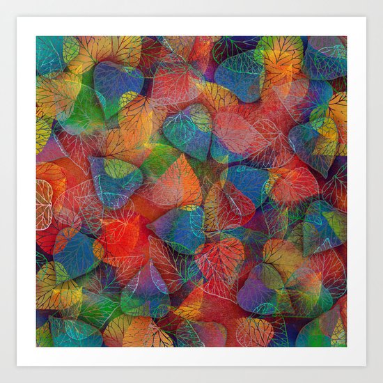 Multicolor Leaves Art Print