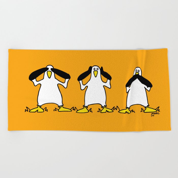 3 Wise Albatrosses Beach Towel