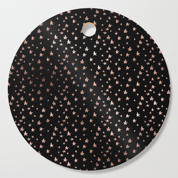 Black & Rose Gold Star Pattern Cutting Board
