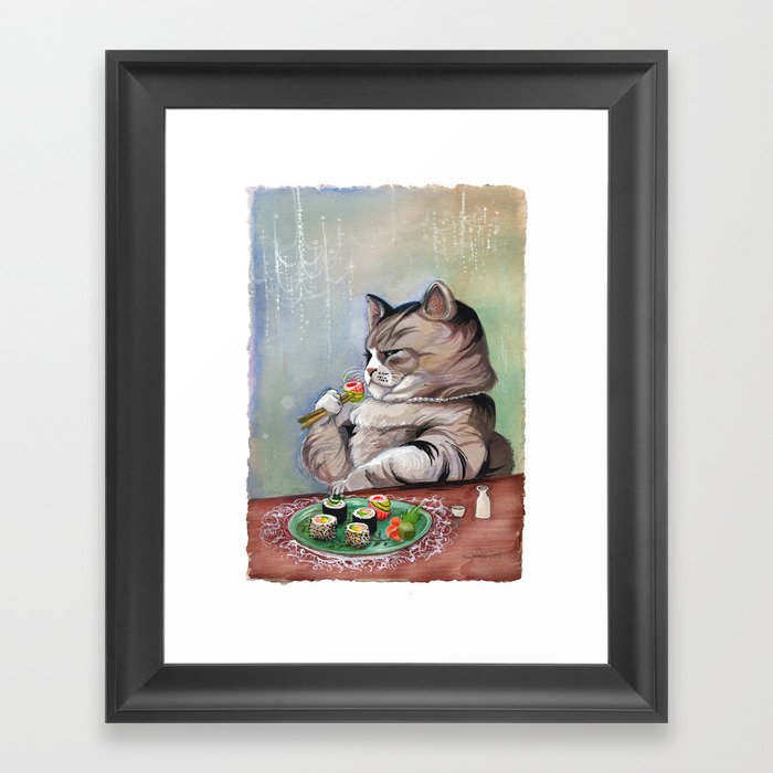 Sushi Cat- Fancy Feast Framed Art Print