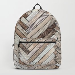 Seamless texture of wood parquet (herringbone). Floor natural pattern Backpack