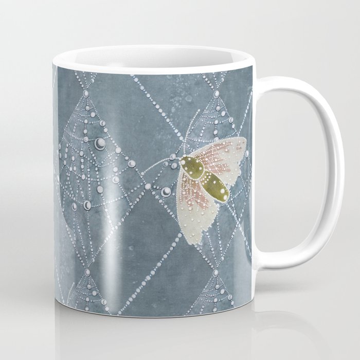 Moths in the web, covered in dew Argyle Coffee Mug