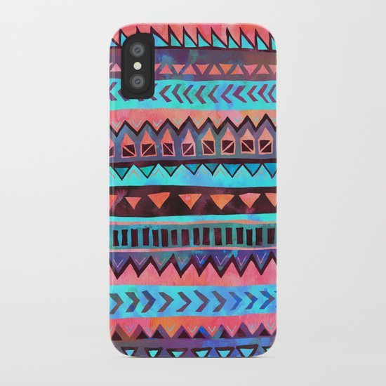 PATTERN {Tribal Stripe- Aqua} iPhone Case