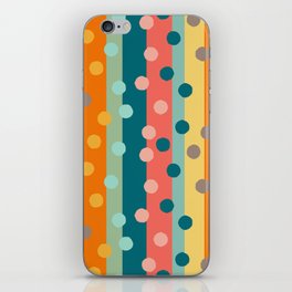 Large Mod Stripes and Wonky Circles iPhone Skin