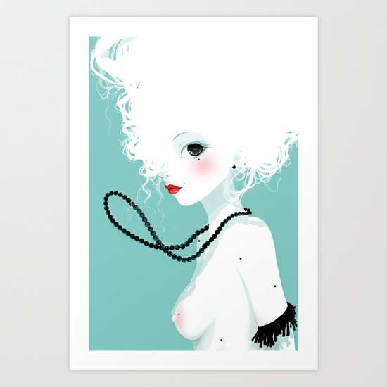 Black pearls Art Print