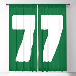 7 (White & Olive Number) Blackout Curtain
