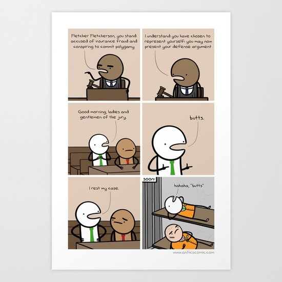 Antics #131 - master of word things Art Print