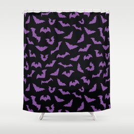 Pastel goth purple black bats Shower Curtain