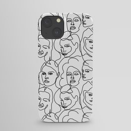 Female Faces Line Art iPhone Case
