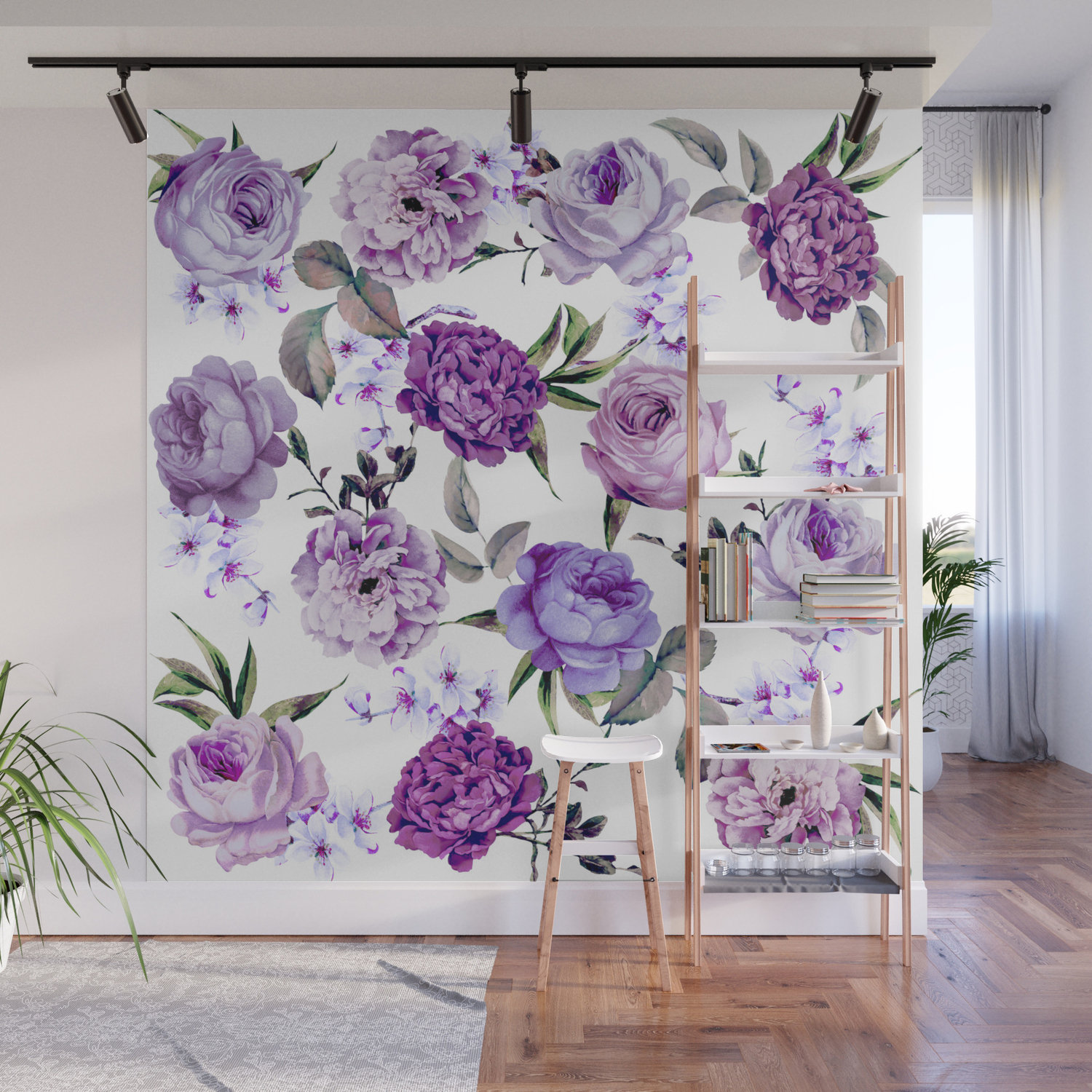 Elegant Girly Violet Lilac Purple Flowers Wall Mural By Blackstrawberry Society6
