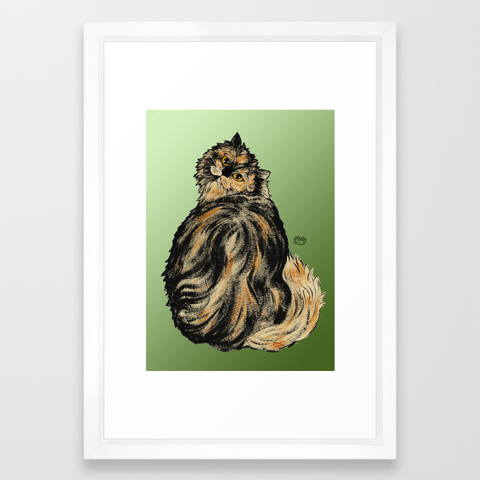 Tortoiseshell Cat By Nina Lyman Of Cats By Nina Framed Art Print