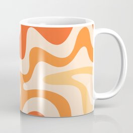 Tangerine Liquid Swirl Retro Abstract Pattern Coffee Mug | Hippie, Psychedelic, 60S, Groovy, Trippy, 80S, Retro, Orange, Digital, Kierkegaard Design 