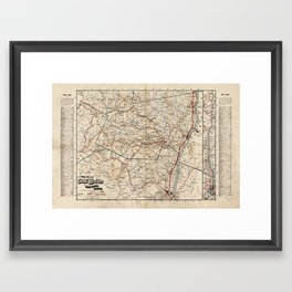 Catskill Mountains Map Framed Art Print