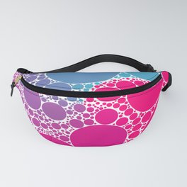 Hot Pink and Blue Polka Dot Swirl Abstract Pattern Fanny Pack