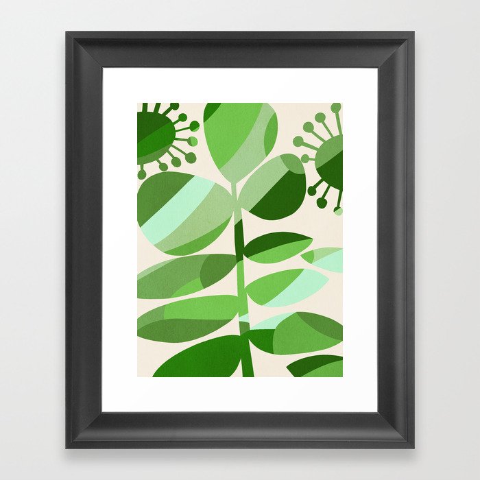 Abstract J015 green Framed Art Print