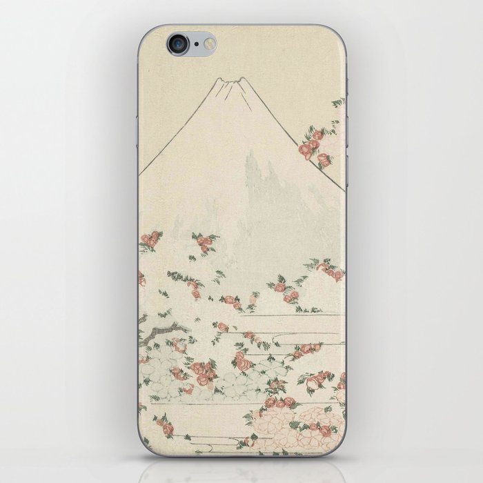 Hokusai, Fuji and cherry blossoms iPhone Skin