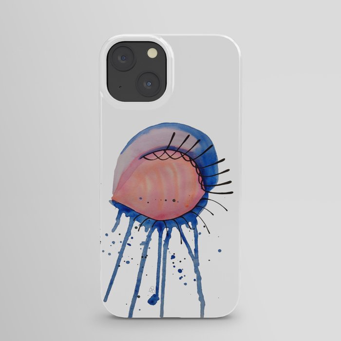 Empty Eye - Watercolor Eye with No Pupils and Dripping Make Up iPhone Case