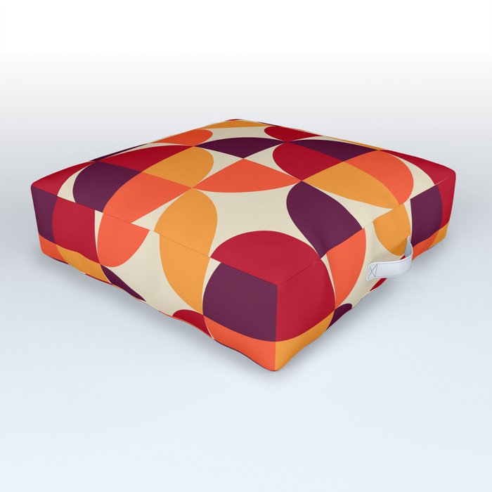 Mid Century Modern Geometric Pattern 338 Outdoor Floor Cushion