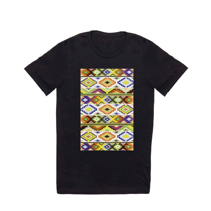 Brown geometric aztec pattern colorful decoration mexican clothes ethnic boho chic T Shirt