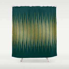 Linear Gold & Emerald Shower Curtain