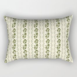 German Drapery Stripe - Green Rectangular Pillow