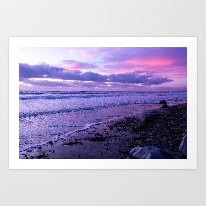 Scenic ocean sunset in Carlsbad California Art Print