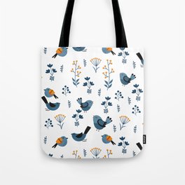 Modern Birds Pattern Tote Bag